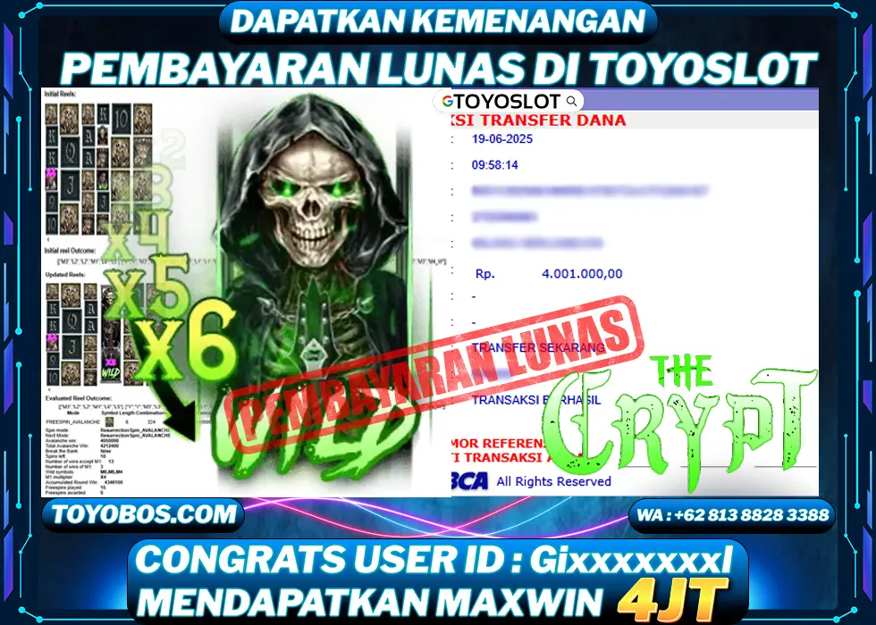 BUKTI KEMENANGAN The Crypt Rp4,000,000- LUNAS